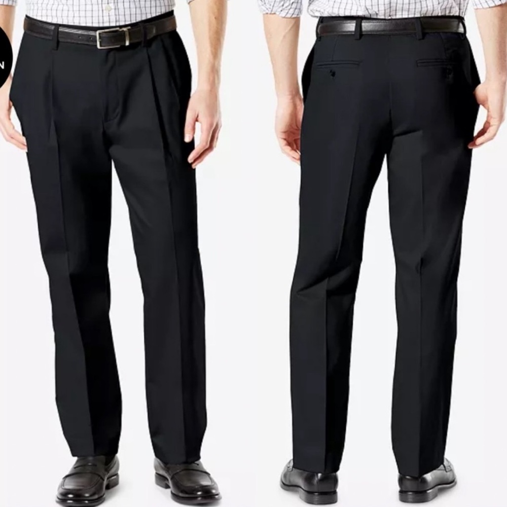 Haggar Magic Stretch men’s black pleated dress pants size 36x29.5